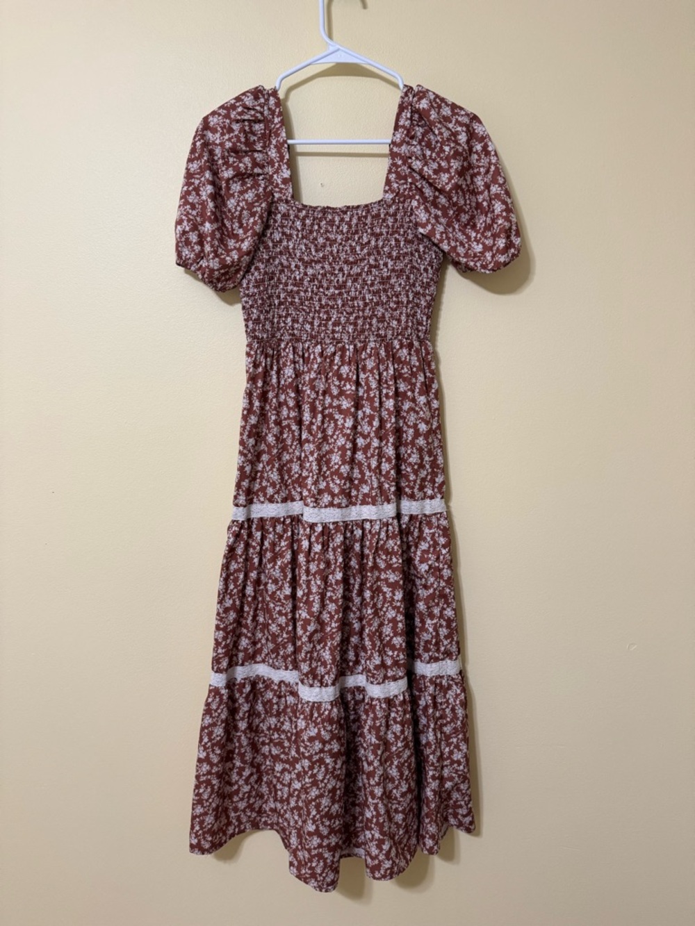 Smocked Puff Sleeve Floral Maxi Dress